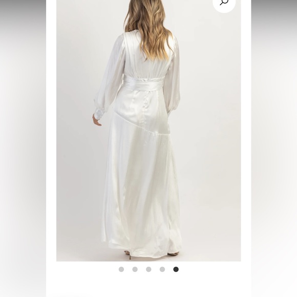 Shea Silky Side Slit Maxi Gown White Formal Small NWT L’Beye Bridal Prom - Picture 4 of 8